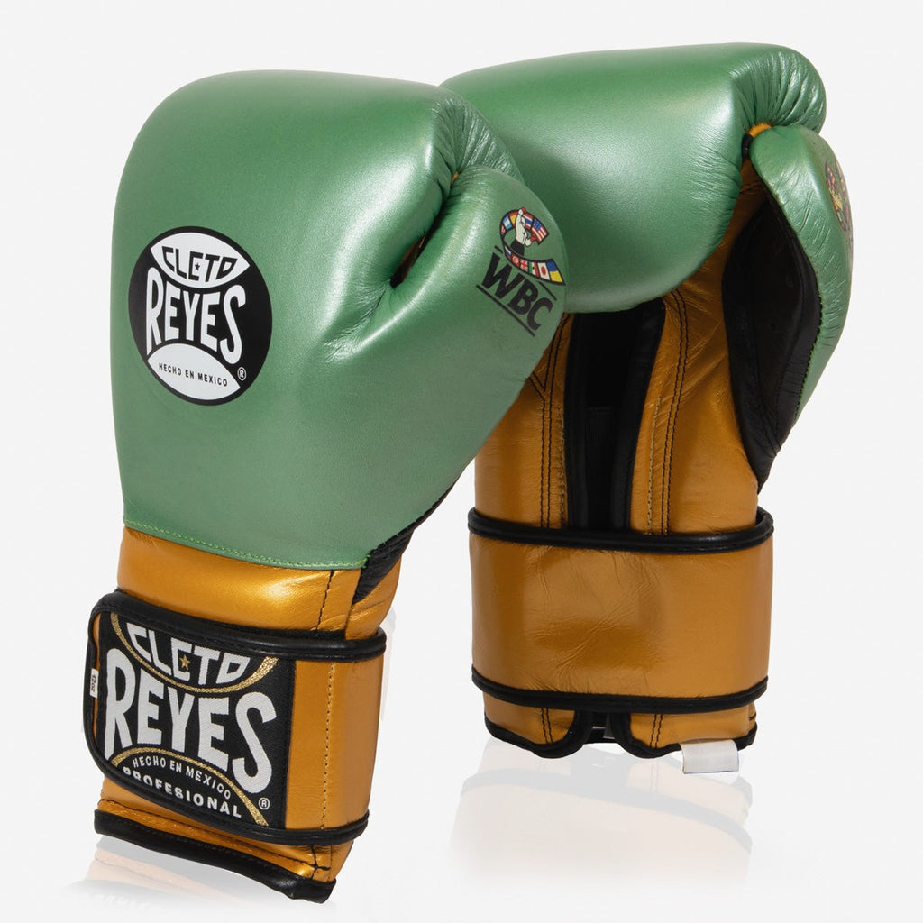Cleto Reyes Traditional Boxing Gloves Hook and Loop Closure (WBC Green)